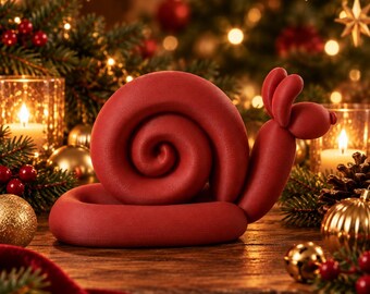Balloon Snail Sculpture – Modern Desk Decor, Playful Spiral Shell (PLA)