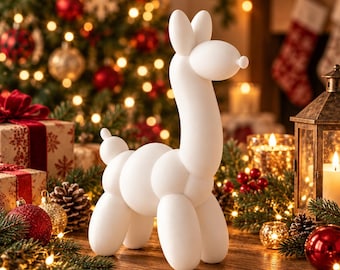 Balloon Llama Sculpture – Cute Llama Home Decor, Playful Modern Animal Figurine
