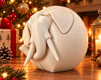 Ellie the Elephant Sculpture, Elephant Figurine, Sleek Modern Model, Minimalist Wildlife Decor, 3D Printed Art Gift