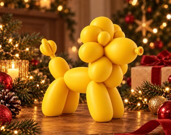 Balloon Lion Sculpture – Modern Lion Home Decor, Cute Animal Figurine, Unique Desk & Shelf Decor