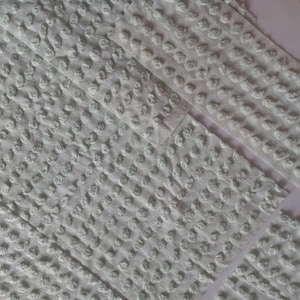 Mint Green Chenille Pops Vintage Bedspread Fabric...Five Pieces