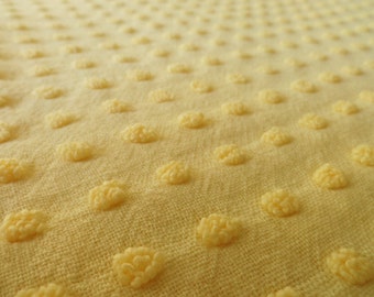 INVENTORY SALE...Yellow Chenille Popcorn Morgan Jones Bedspread Fabric Piece...18 x 24"