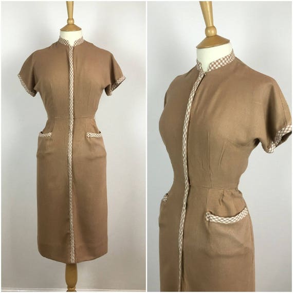 beige tea dress