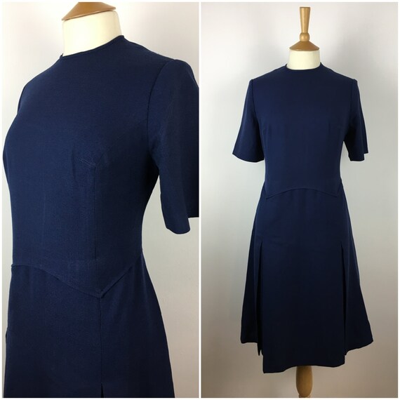 navy blue crepe dress