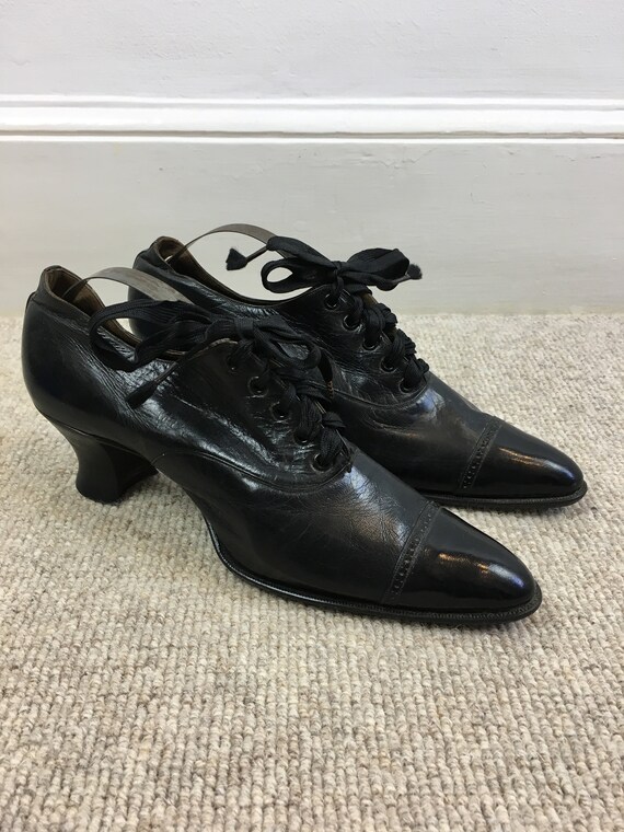 Original Victorian Shoes - Antique Black Leather L