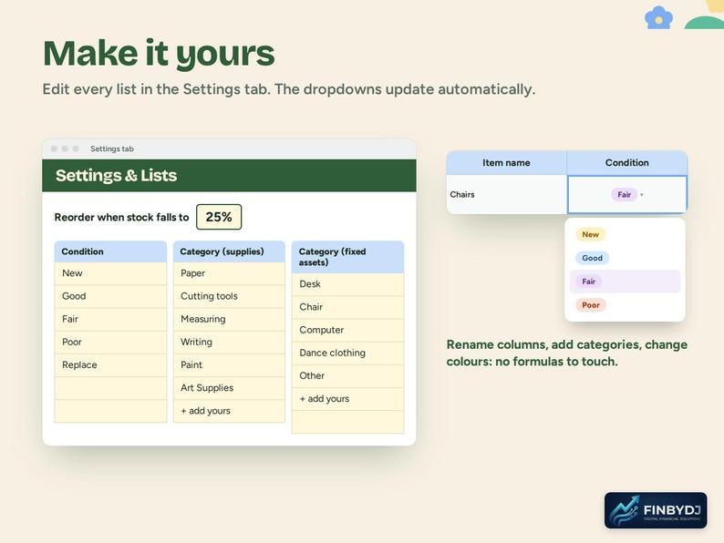 Editable Google Sheets Inventory Tracker for Small Business & Classroom ...