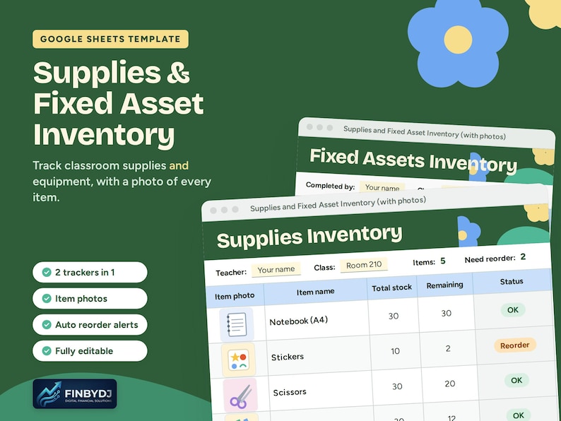 Editable Google Sheets Inventory Tracker for Small Business & Classroom ...