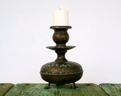 Italian vintage brass candlestick holder lamp base