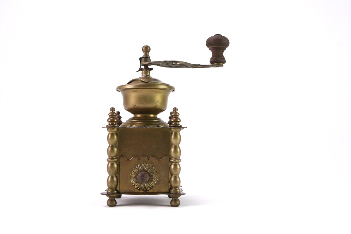 Italian Coffee Grinder in Heavy Decorative Brass Etsy