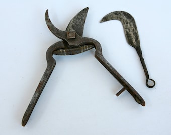 Antique Italian secateurs and cutting tool