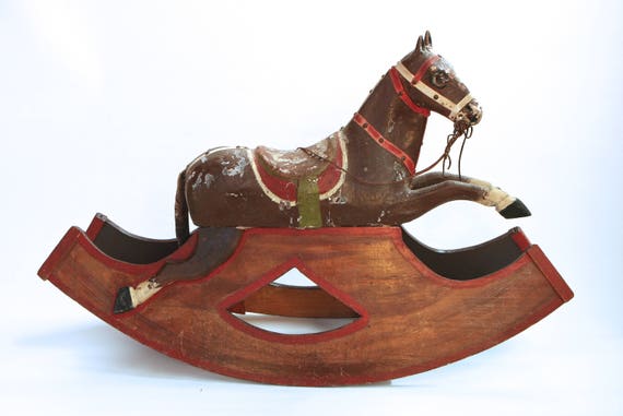 antique wooden rocking horse