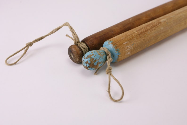 Two vintage Italian rolling pins with bonus double roller