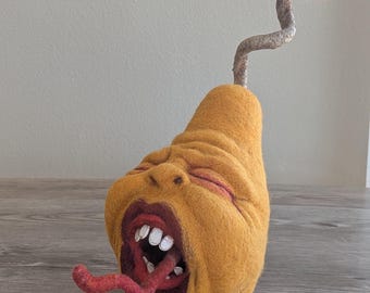 Needle Felted Screaming Halloween Squash