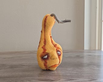 Needle Felted Halloween Pumpkin Gourd Squash