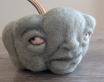 Needle Felted green pumpkin gourd squash