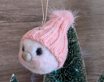 Felted snowman ornament