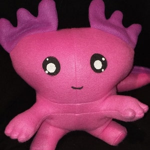 Hot Pink Sitting Axolotl Plush