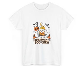 ビルディング・ブー・クルー ハロウィンTシャツ - 面白い工事現場Tシャツ