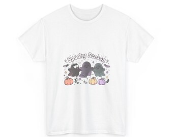 かわいいパステルカラーのゴーストハロウィンシャツ - 愛らしい不気味なTシャツ