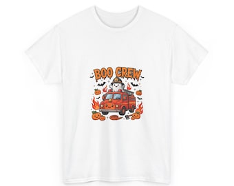 ブークルー消防士ハロウィンシャツ - 面白い消防士ゴーストTシャツ