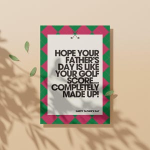 Biglietto di auguri per la festa del papà dedicato al golf - Spero che tuo padre...