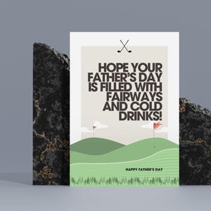 Biglietto di auguri per la festa del papà dedicato al golf - Spero che tuo padre...