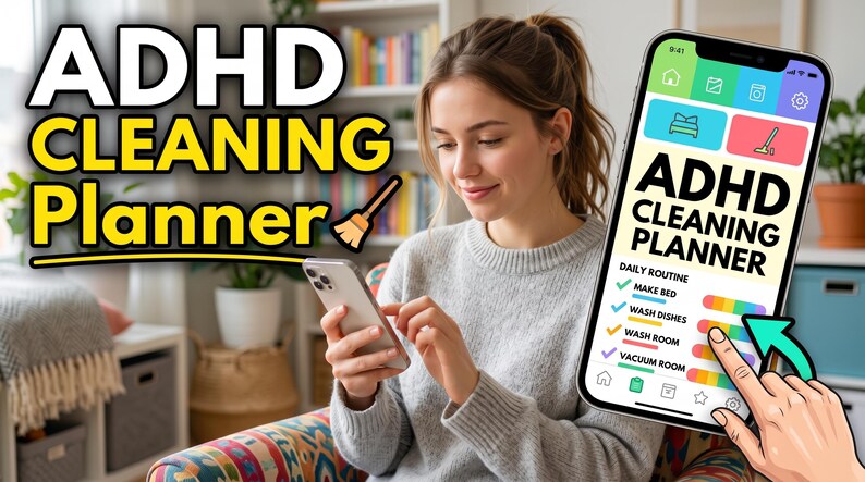 ADHD Cleaning Planner Bundle | Editable Canva Templates, Checklists ...