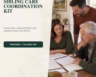 Sibling Care Coordination Kit: Family Responsibility Map, Contact Tree and Aging Parent Planner
