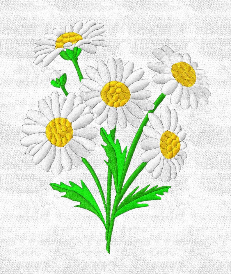 Daisy Bouquet Design – Machine Embroidery File – Pes/dst/hus/vip - Etsy