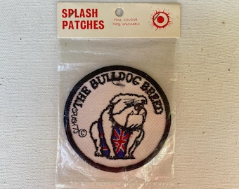 Parche Bulldog de 1975, Parches Splash Hechos en Londres, Union Jack, Georgia Bulldogs, Adorno para chaqueta vaquera, Aplicación de costura, Amantes de los perros