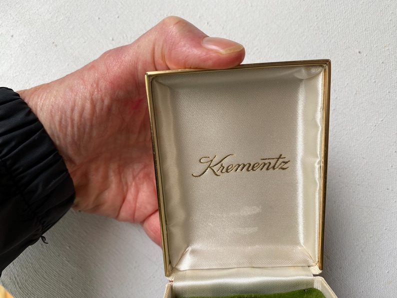 Mid Century Modern Krementz Jewelry Clamshell Presentation Box for ...