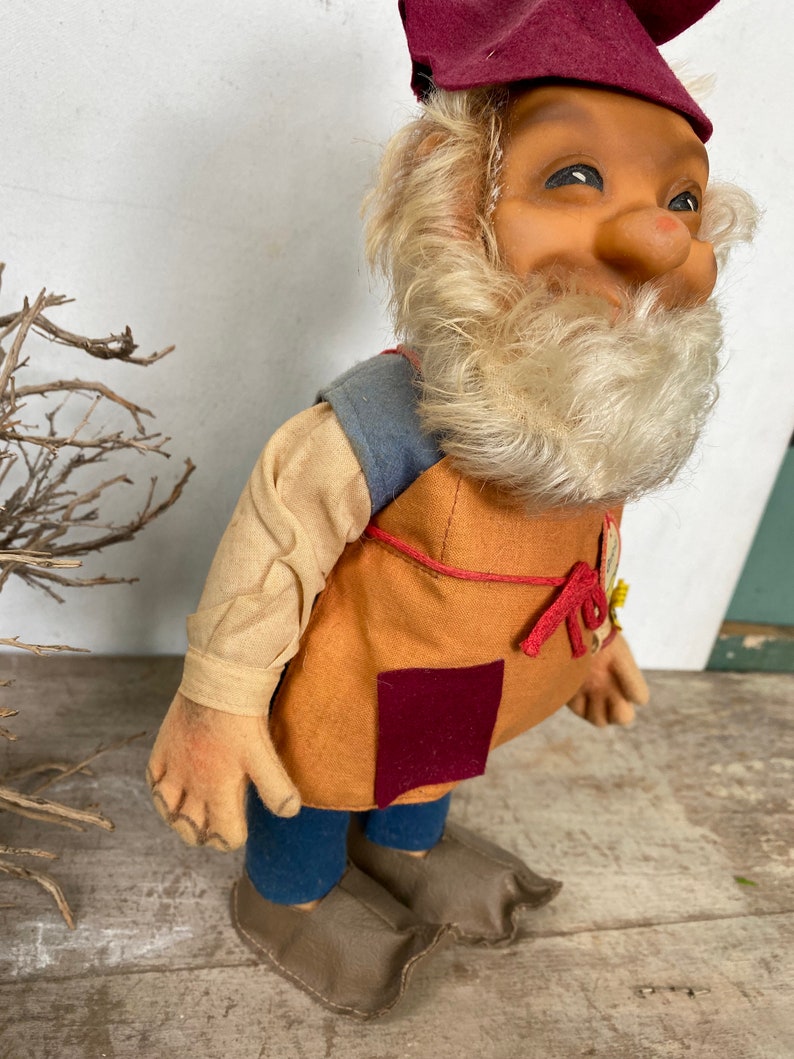 Vintage Steiff 11.5 Tall Gucki, Gnome, Dwarf Doll, Made In Germany, German Made, Old Man With Beard image 8