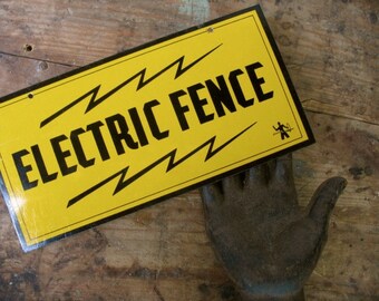 Vintage Electric Fence Sign, Vintage Signage, Man Cave, New Old Stock