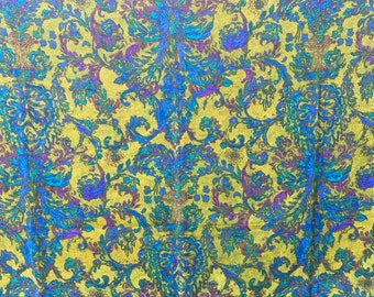 Mid Century Modern Upholstery Drapery Fabric, Pillow Fabric, Home Decor, Yardage And Table Runner, Jewel Tones, Lime Green, Blue, Purple