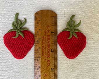 Apliques/parches vintage de fresas, parches de costura, fresas, juego de 2