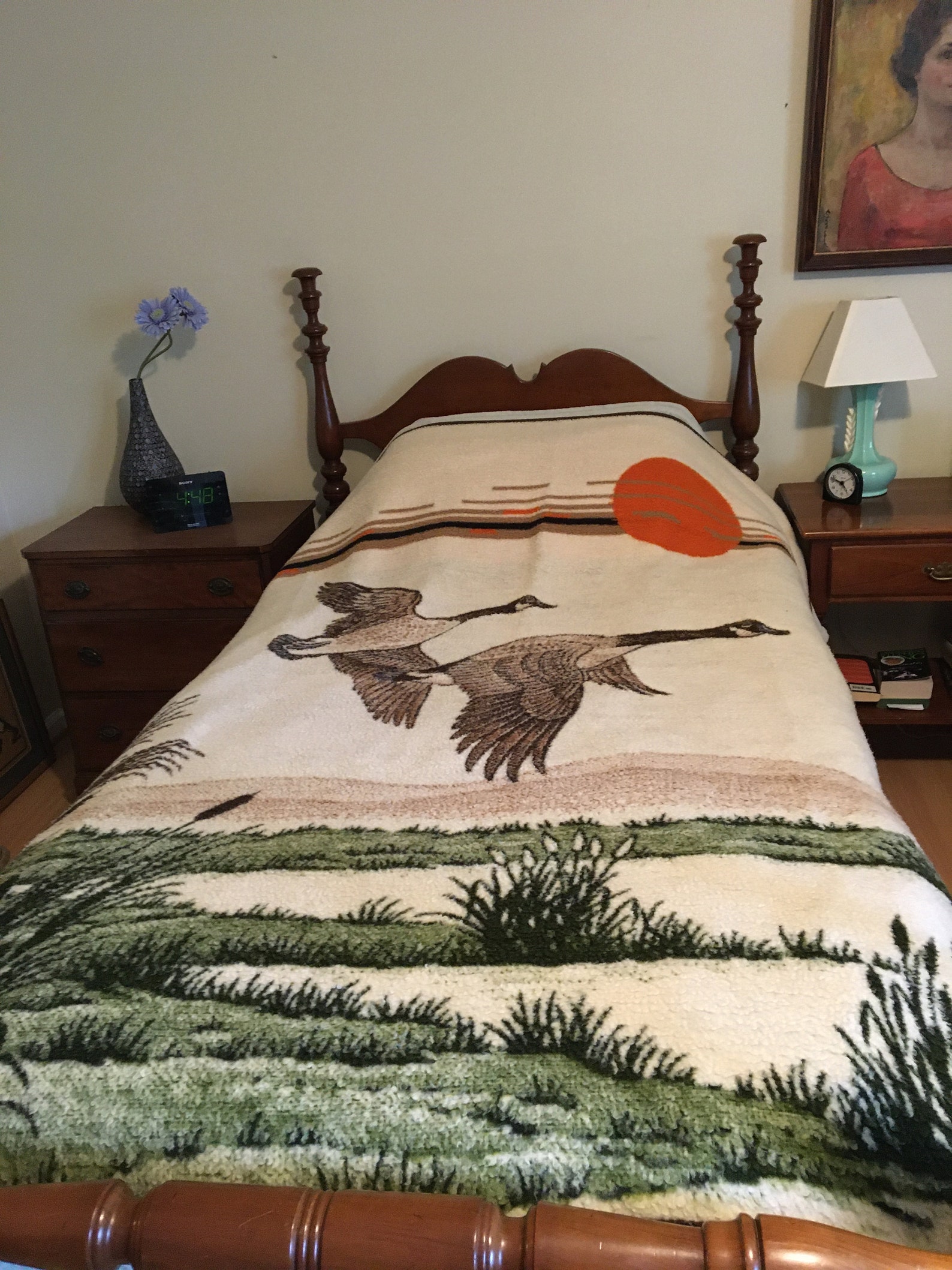 Vintage Biederlack Of America Geese Blanket 2 Canadian Geese Etsy