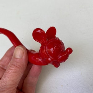 Vintage 60's Red Mickey Mouse Bubble Pipe By LIDO, W.D.P., Toy Pipe, Walt Disney Productions, Disneyana, Americana, 4th Of July Decor