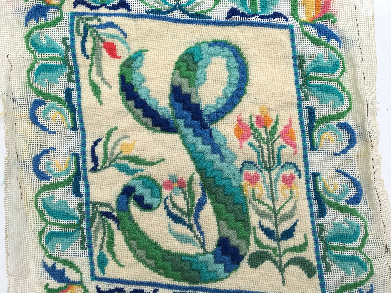 70's Monogram Inital S Needlepoint Initial S Names That Etsy