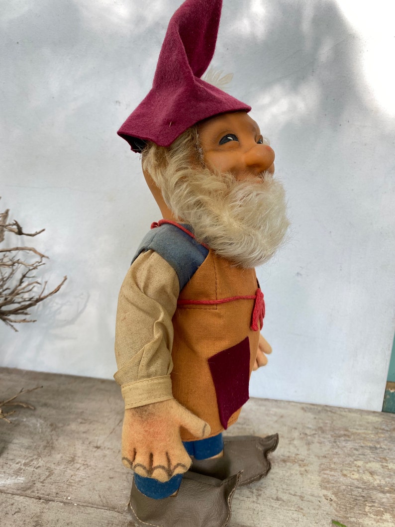 Vintage Steiff 11.5 Tall Gucki, Gnome, Dwarf Doll, Made In Germany, German Made, Old Man With Beard image 3