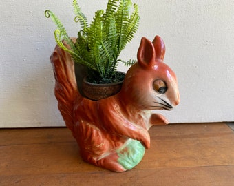 Vintage Squirrel Planter, Made In Occupied Japan, Red Squirrel, Animal Lovers