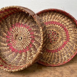 Vintage Pine Needle Sewing Basket, Coiled Basket With Lid, Great For Storing Spools Of Thread, Crafting Storage, Farmhouse Basket image 7