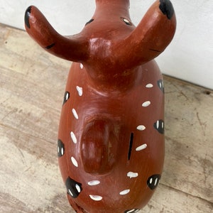 Vintage 80's Guatemalan Dog Bank, Pottery Dog, Central American Ceramics, Street Vendor Art, Unsigned, Animal Figure, Primitive Ethnic image 6