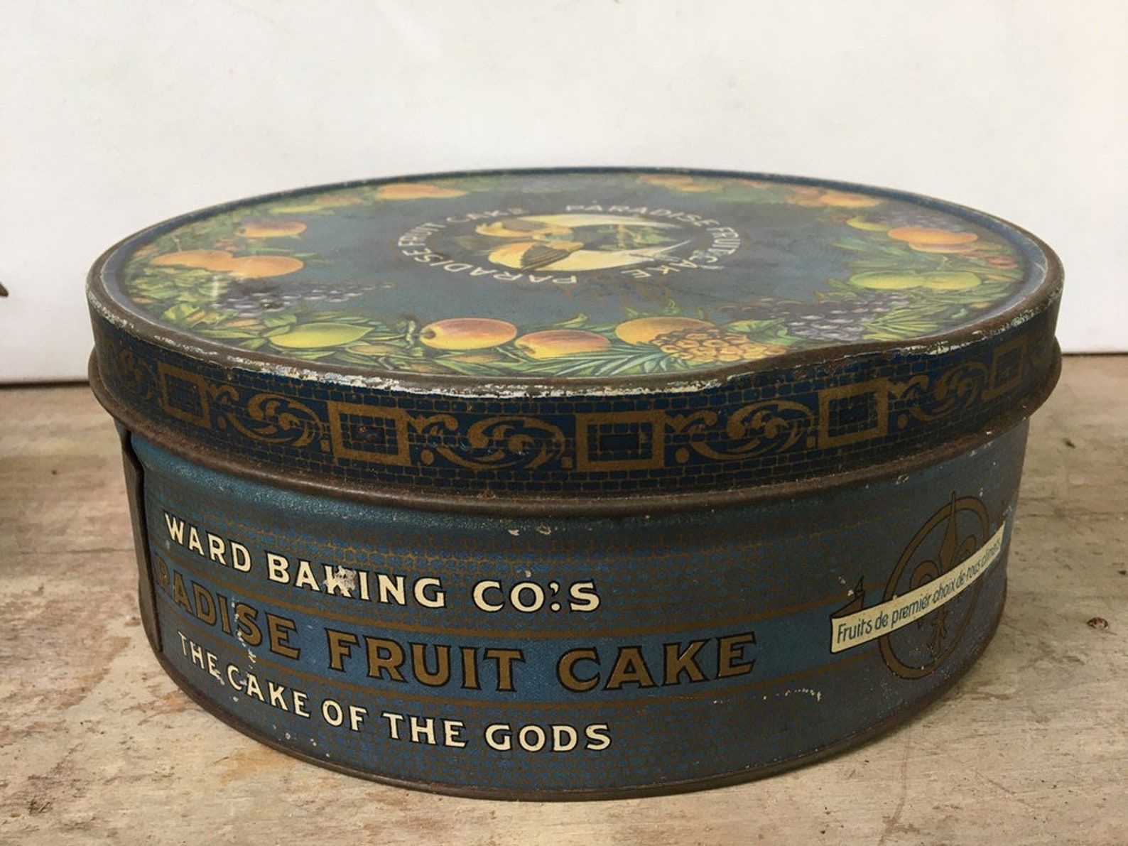 Antique Fruit Cake Tin Paradise Fruit Cake Large Size Etsy
