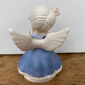 Kitschy Aquarius Angel, Nippon Yoko Boeki Birthday Angel, Zodiac, Astrology, Vintage Blue Angel With Rhinestones, Water Bearer image 4