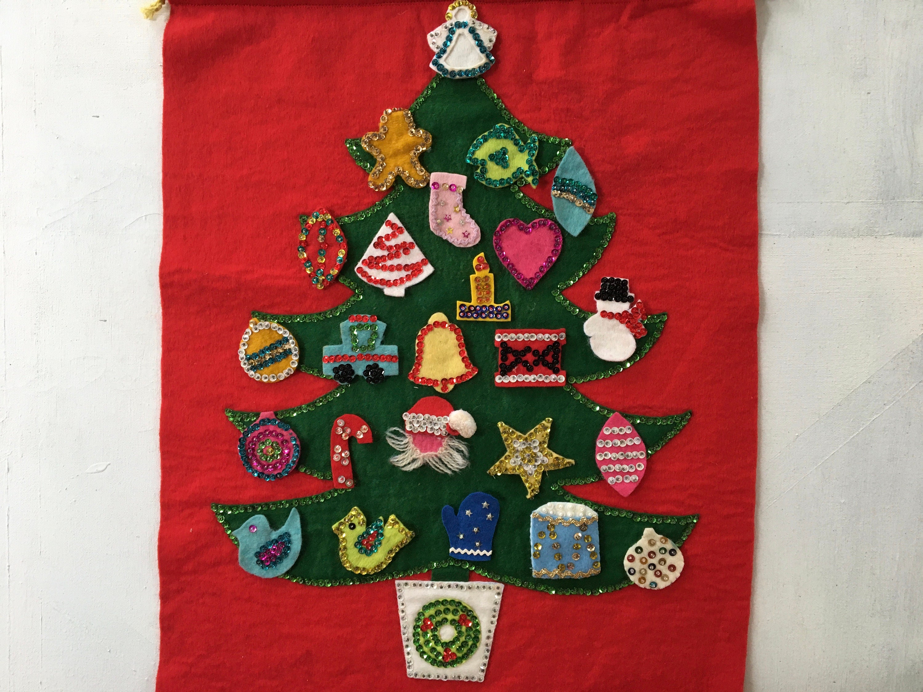 Vintage Felt Christmas Advent Calendar Christmas Wall - Etsy