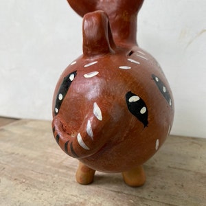 Vintage 80's Guatemalan Dog Bank, Pottery Dog, Central American Ceramics, Street Vendor Art, Unsigned, Animal Figure, Primitive Ethnic image 5