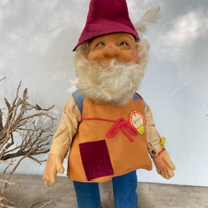 Vintage Steiff 11.5 Tall Gucki, Gnome, Dwarf Doll, Made In Germany, German Made, Old Man With Beard image 1