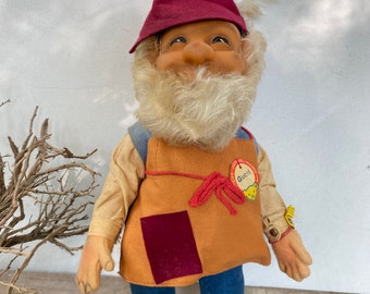 Vintage Steiff 11.5" Tall Gucki, Gnome, Dwarf Doll, Made In Germany, German Made, Old Man With Beard