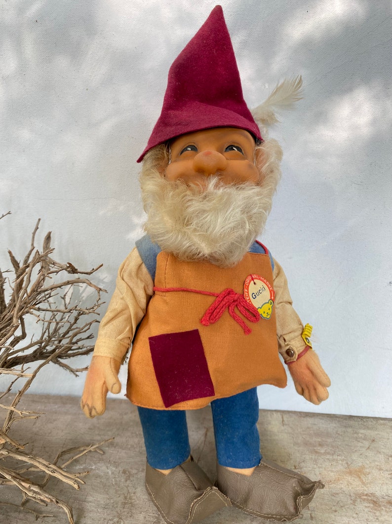 Vintage Steiff 11.5 Tall Gucki, Gnome, Dwarf Doll, Made In Germany, German Made, Old Man With Beard image 1