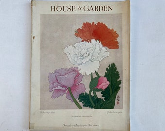 Vintage 1925 House & Garden Magazine, Poppy Cover Art, Condé Nast Publications, Home Ideas, Gardening